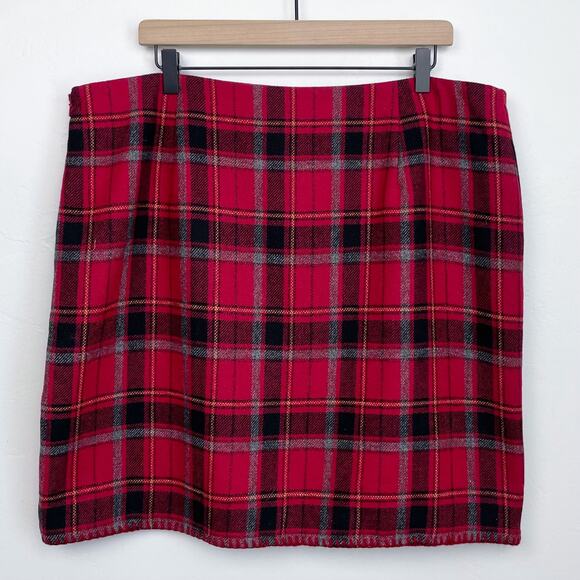 Eddie Bauer Wool Blanket Plaid Faux Wrap Mini Skirt NWT - Picture 4 of 5